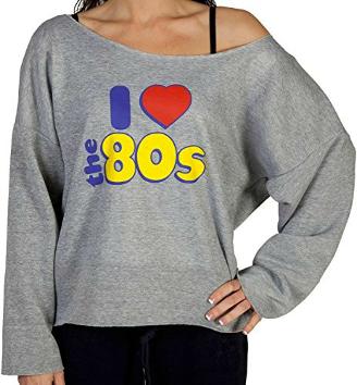 I Love the 80s off-shoulder sweatshirt