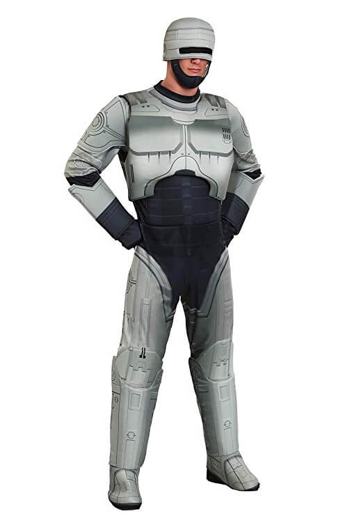 Robocop Costume Jumpsuit for Men with Helmet