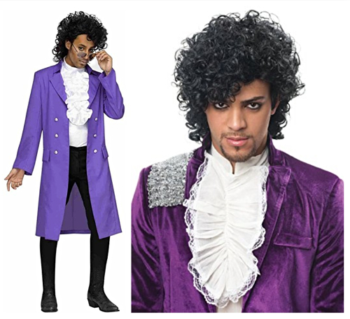 CA1466 Mens 80s Purple Rain Prince Pop Star Musician Fancy Dress Costume Outfit 