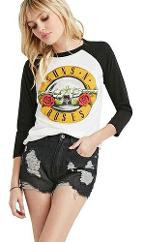 Guns N Roses Baseball Raglan T-shirt for Women